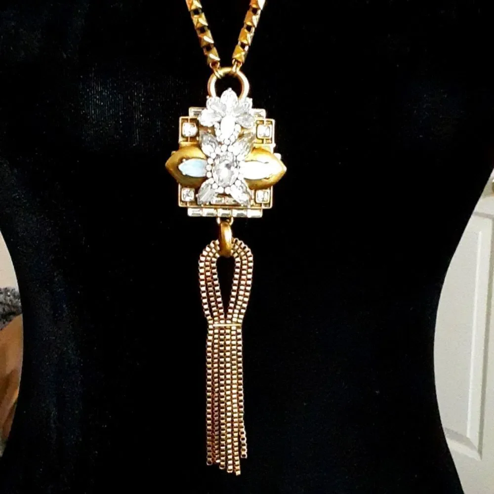 T&J DESIGNS Statement Necklace Bling‎ and Gold Heavy and Extraordinary 33…